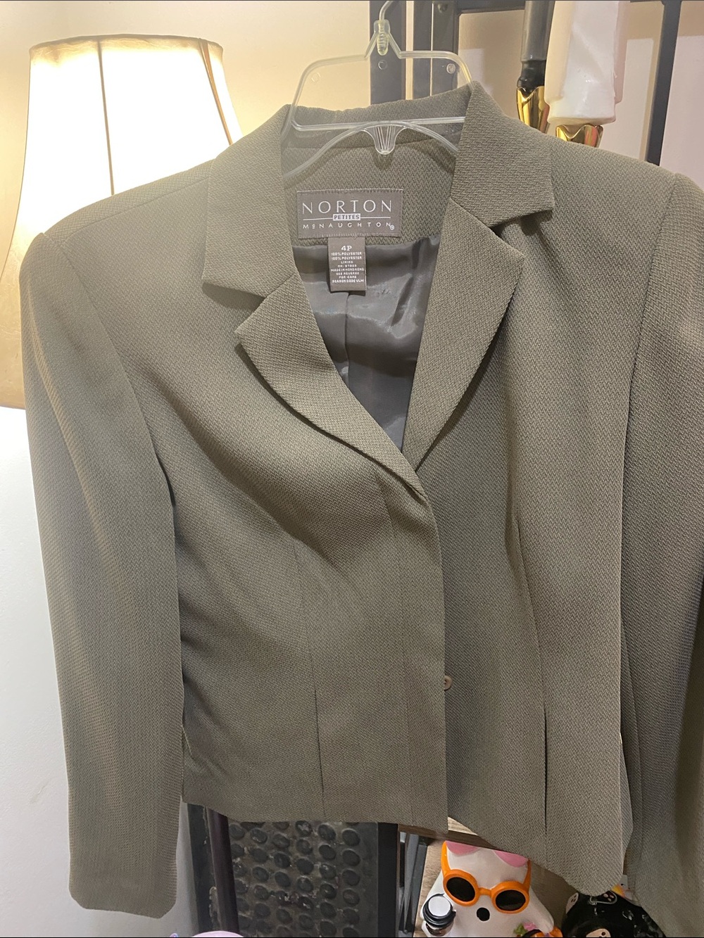 Norton McNaughton Olive Cropped Blazer Jacket